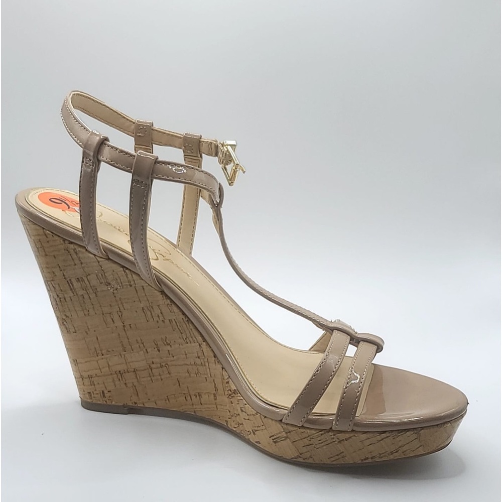 Jessica Simpson Wedge Strap Heels Nude